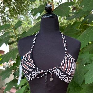 NWT Bleu Rod Beattie "Animal Instinct" bikini top - size 6